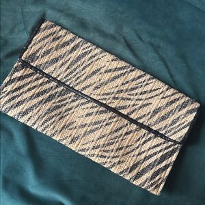 Woven Clutch with Black Accents